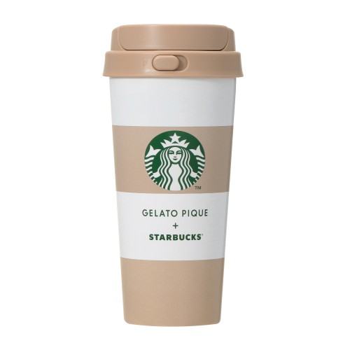 [9月29日オンラインストア発売]gelato pique ボーダーステンレスTOGOボトル モカベージュ 473ml