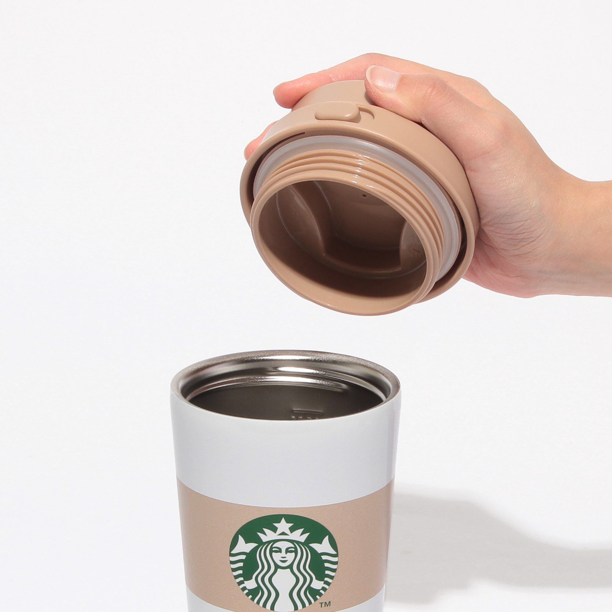 gelato pique ボーダーステンレスTOGOボトル モカベージュ 473ml