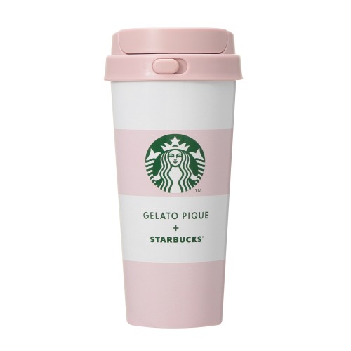 [9月29日オンラインストア発売]gelato pique ボーダーステンレスTOGOボトル ソフトピンク 473ml
