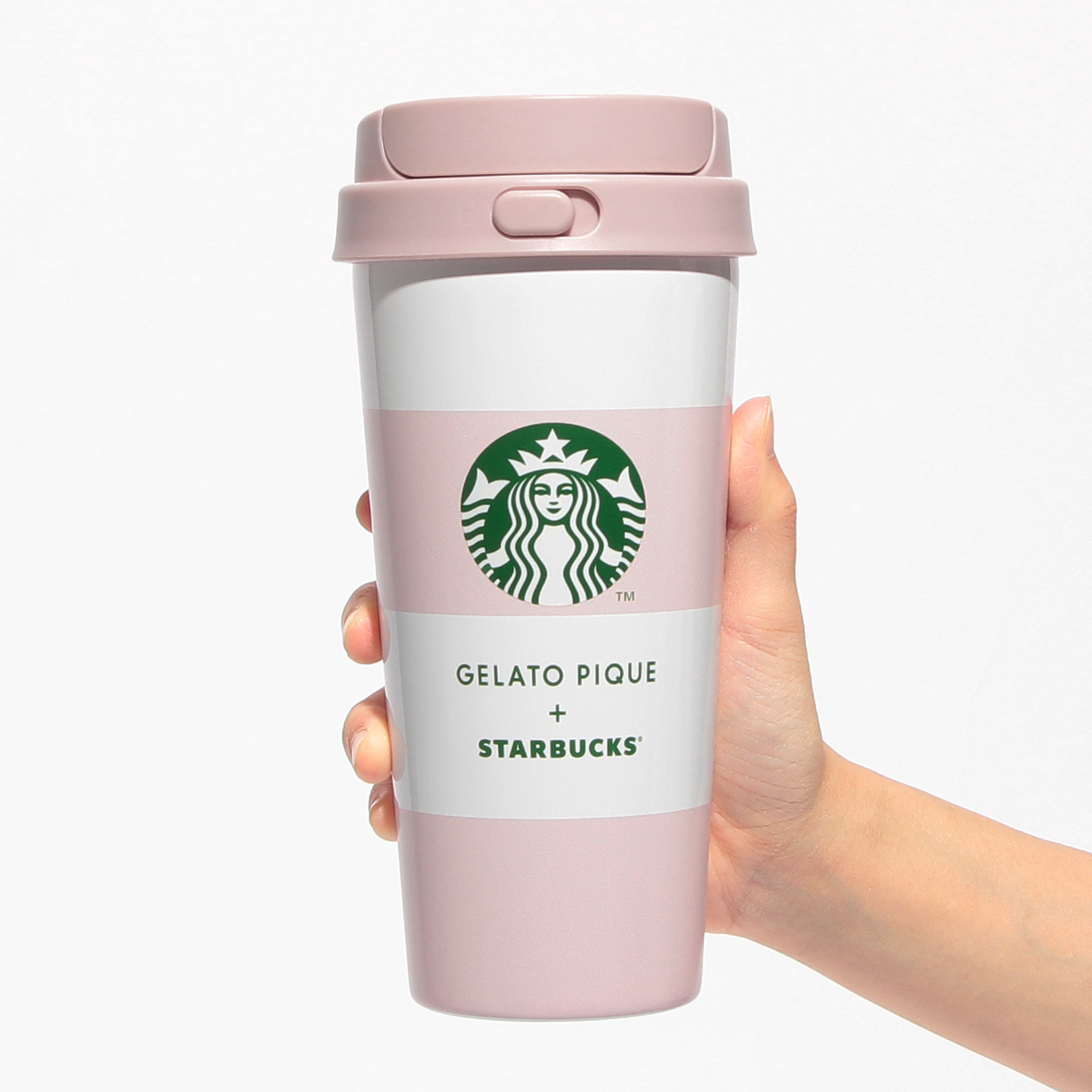 gelatopique ボーダーステンレスTOGOボトルミントグリーン473ml スタバ