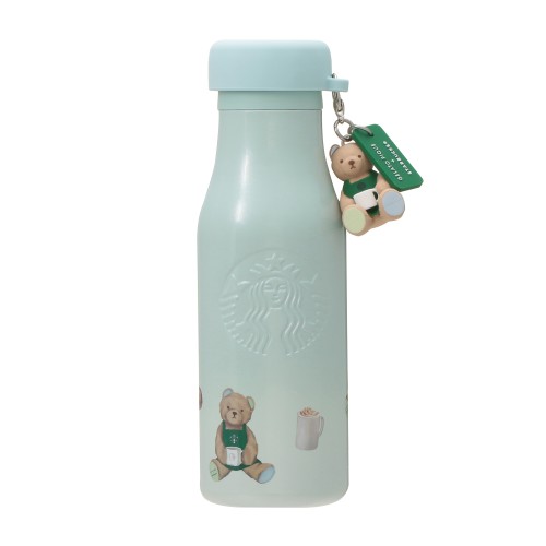 [9月29日オンラインストア発売]gelato pique リッドカバーベアチャーム付きステンレスボトル ミントグリーン 473ml