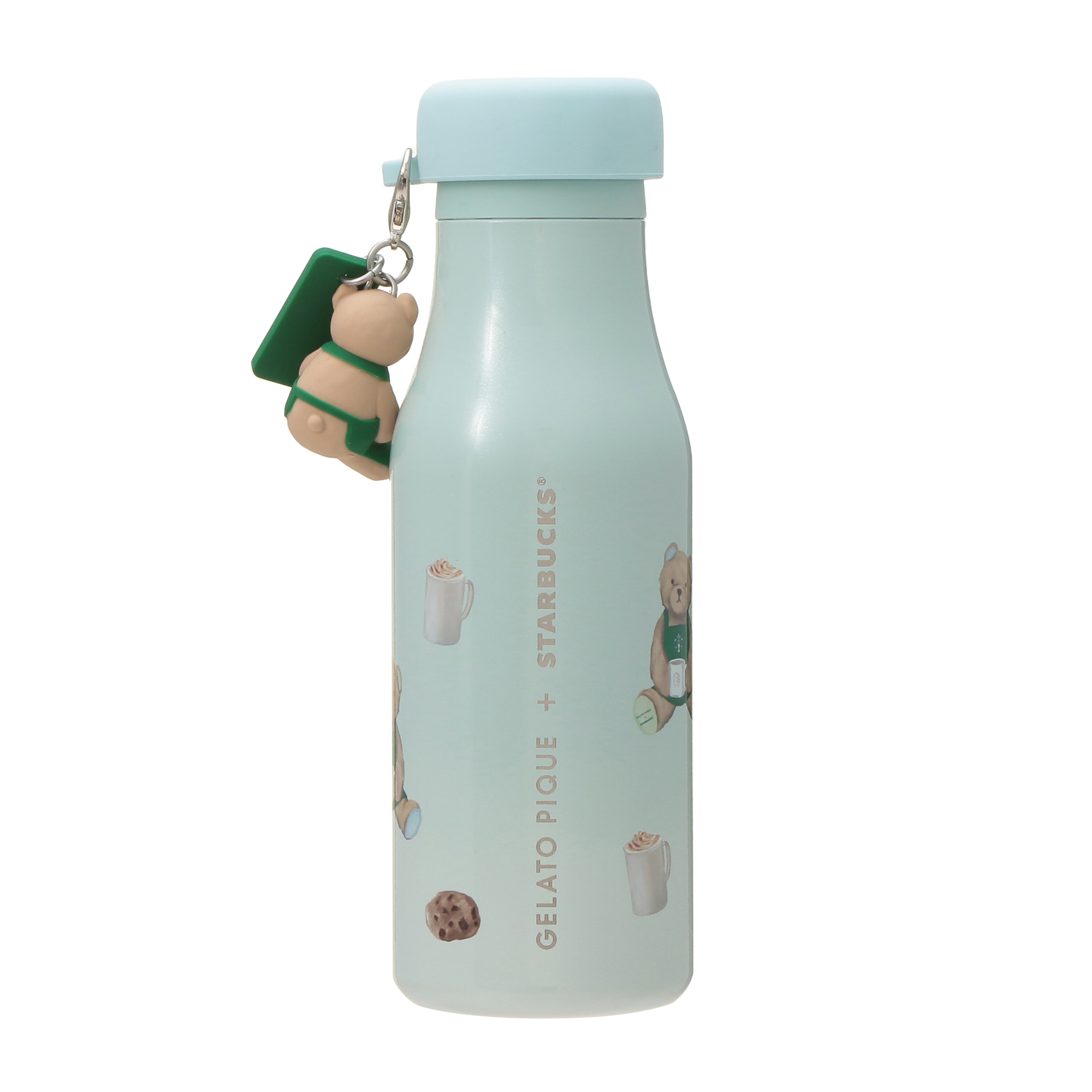 Starbucks ✖️ GELATO PIQUEミントグリーン 水筒 gelato pique リッドカバーベアチャーム付きステンレスボトル
