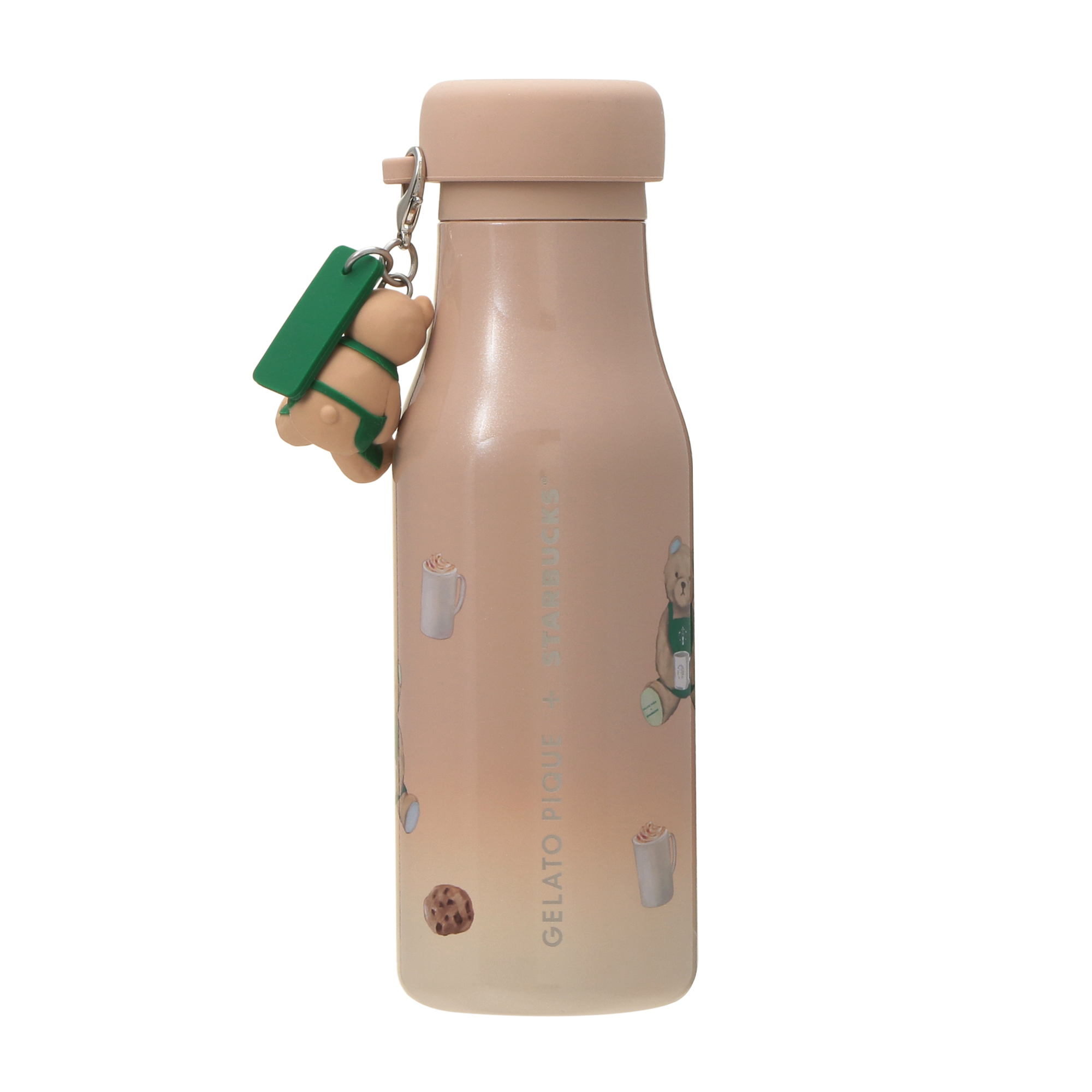 スターバックス ジェラピケ リッドカバーベアチャーム付きステンレスボトル　新品 スターバックス gelato pique リッドカバーベアチャーム付き