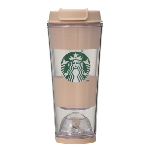 [9月29日オンラインストア発売]gelato pique ベアスノードームボーダータンブラー モカベージュ 355ml