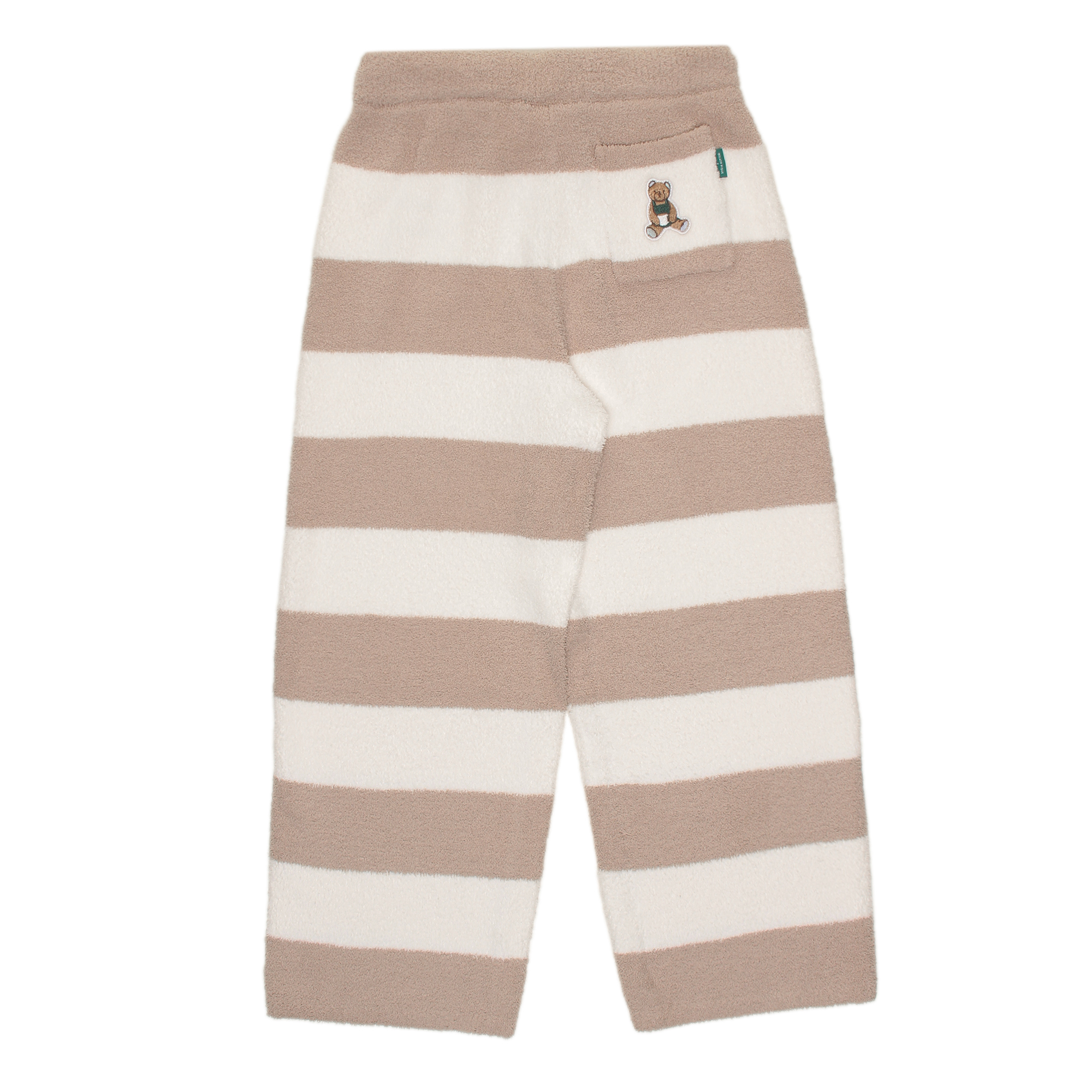 パウダーベアジャガードプルオーバー　刺繍ボーダーロングパンツ　モカベージュ gelato pique パウダーベア刺繍ボーダーロングパンツ モカ