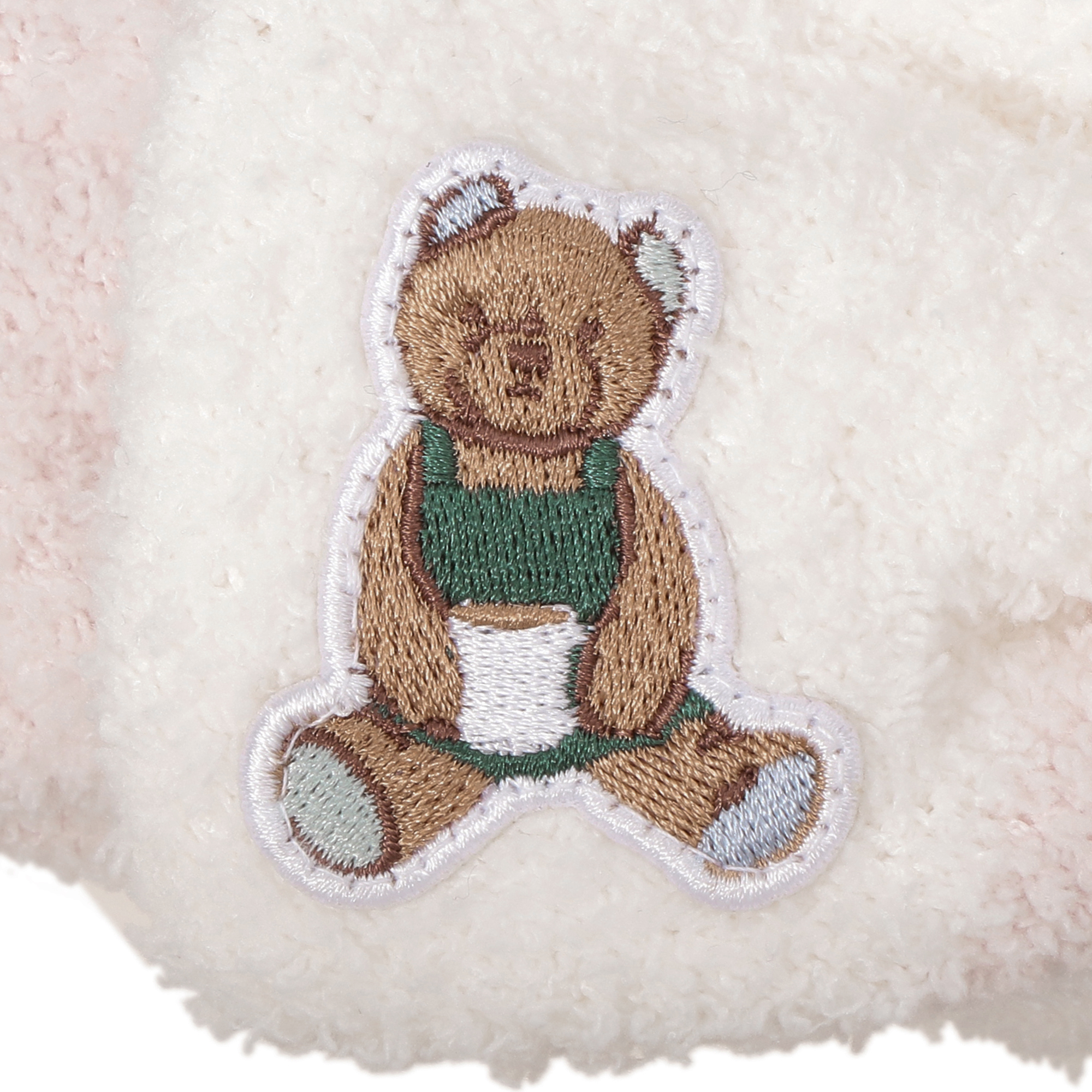 gelato pique パウダーベア刺繍ボーダーヘアバンド ソフトピンク