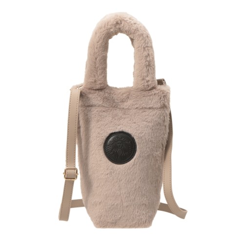 ボトルショルダーバッグファーベージュ