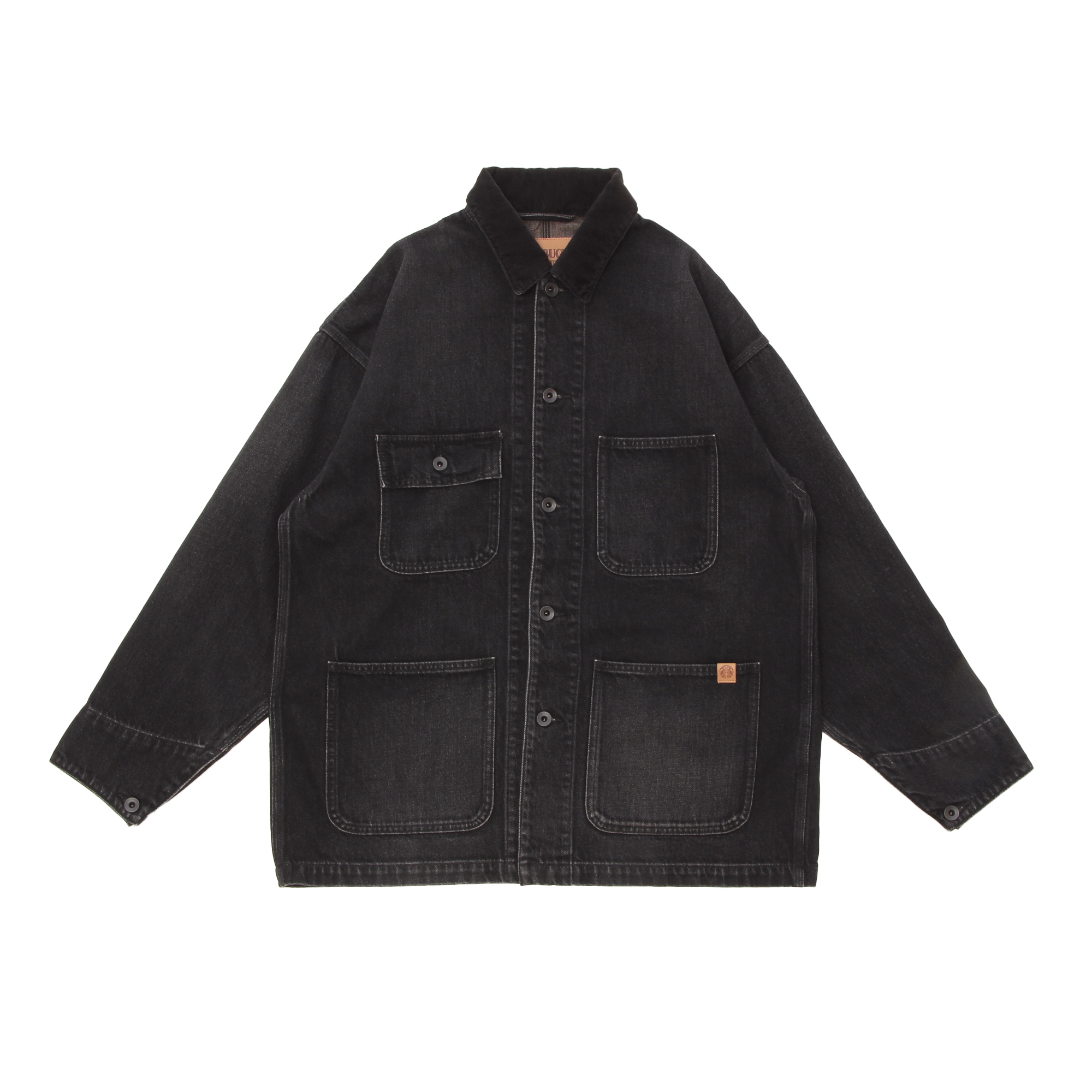 Stussyブラックデニム カバーオール Stussyブラックデニム カバーオール