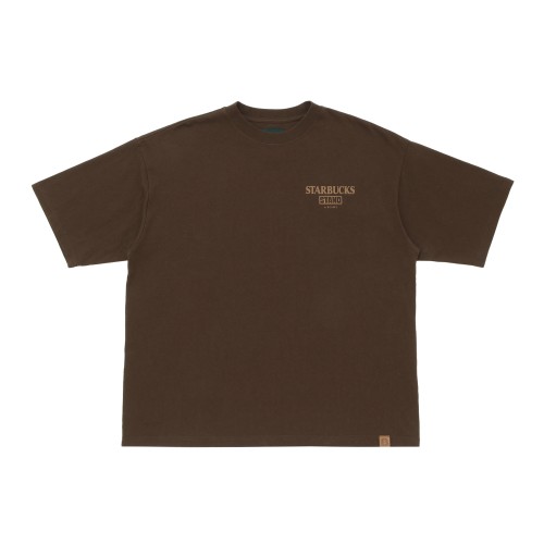[9月12日10時オンラインストア発売]STARBUCKS STAND by BEAMS LOGO S/S Tシャツ ブラウン