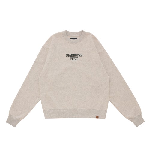 [9月12日10時オンラインストア発売]STARBUCKS STAND by BEAMS LOGO クルースウェット オートミール