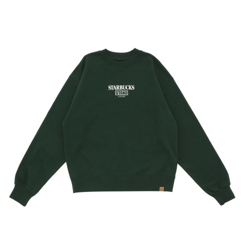 [9月12日10時オンラインストア発売]STARBUCKS STAND by BEAMS LOGO クルースウェット グリーン