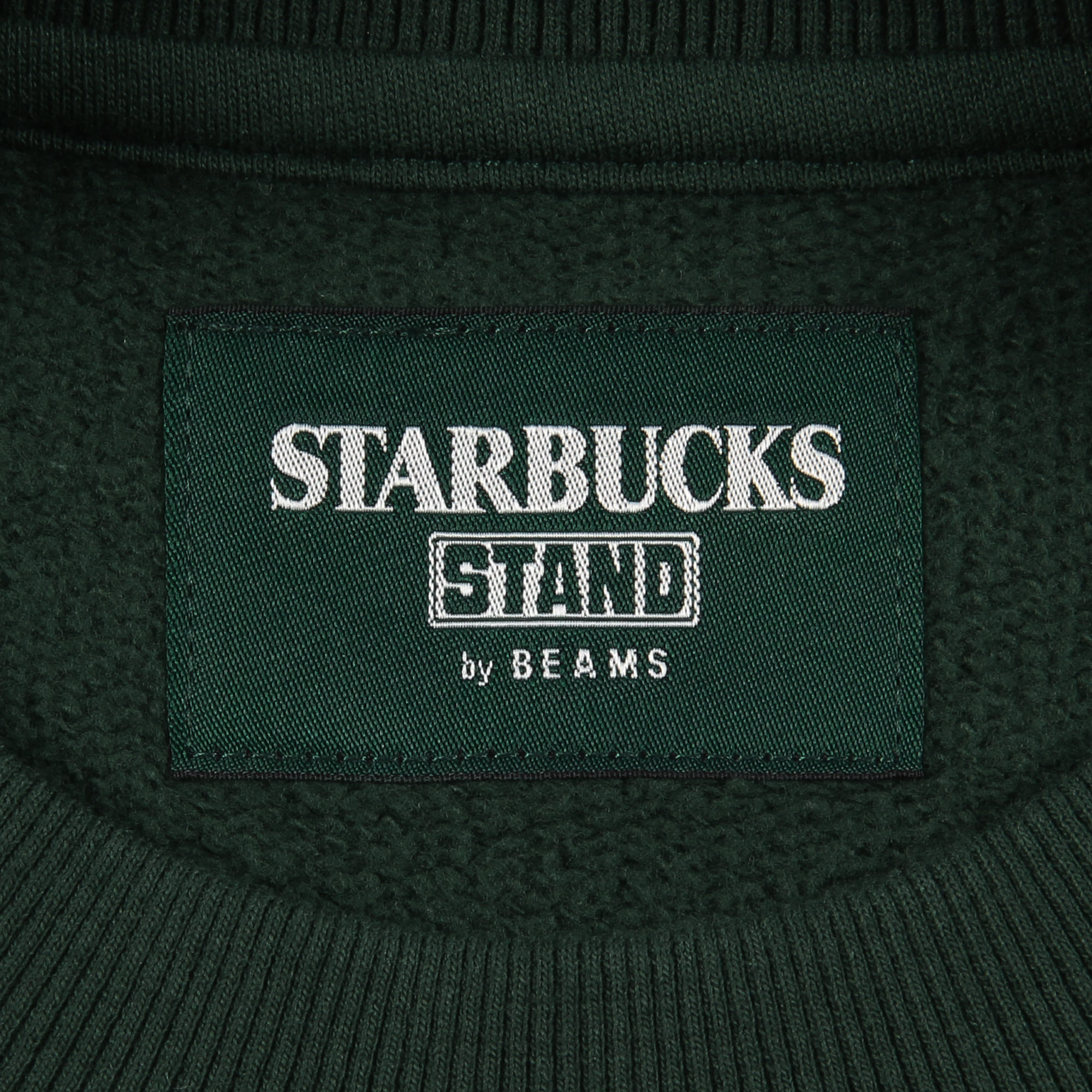 STARBUCKS STAND by BEAMS LOGO クルースウェット グリーン