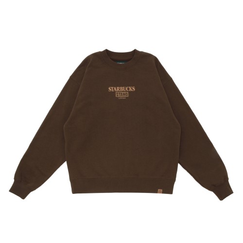 [9月12日10時オンラインストア発売]STARBUCKS STAND by BEAMS LOGO クルースウェット ブラウン