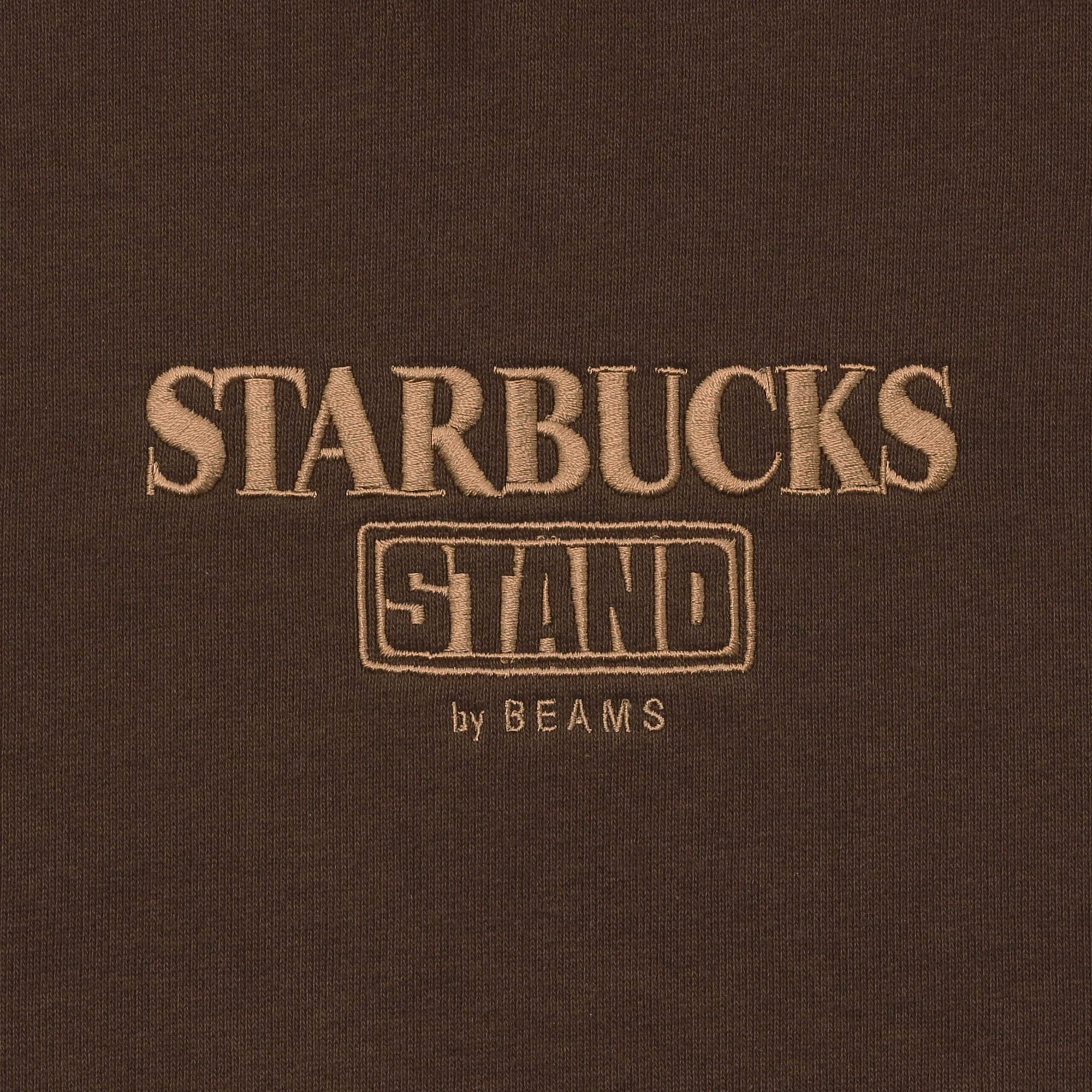 STARBUCKS STAND by BEAMS LOGO クルースウェット ブラウン