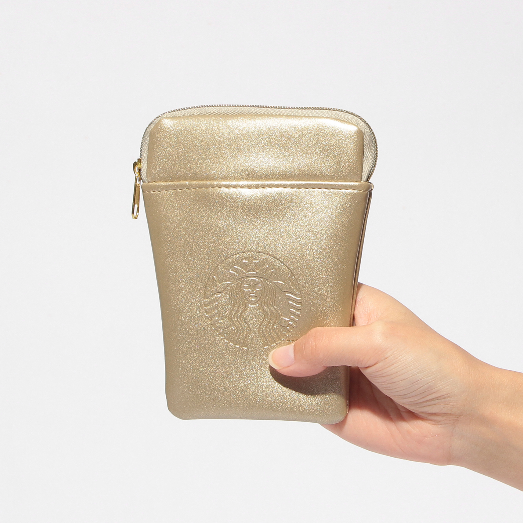 ホリデー2025スターバックスミニポーチギフトシャンパンゴールド