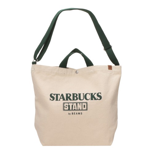 [9月12日10時オンラインストア発売]STARBUCKS STAND by BEAMS キャンバス LOGO トート オフホワイト