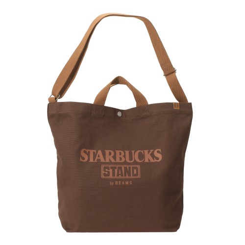 [9月12日10時オンラインストア発売]STARBUCKS STAND by BEAMS キャンバス LOGO トート ブラウン