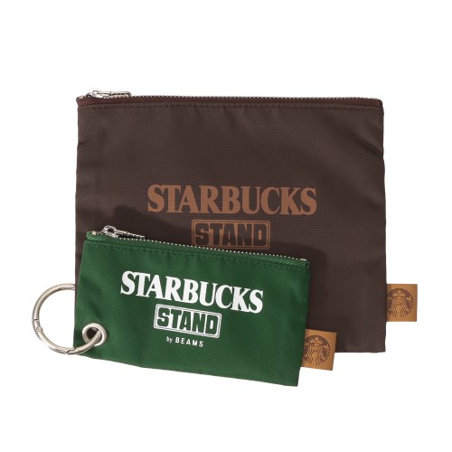 [9月12日10時オンラインストア発売]STARBUCKS STAND by BEAMS 2Set ポーチ ブラウン