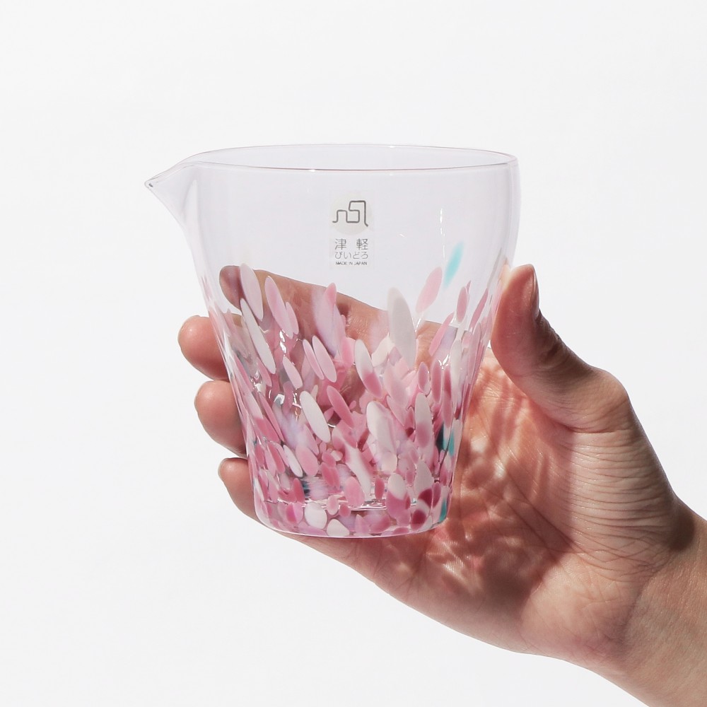 JIMOTO Made+ 津軽びいどろ 片口 昼桜 230ml|マグカップ|mug