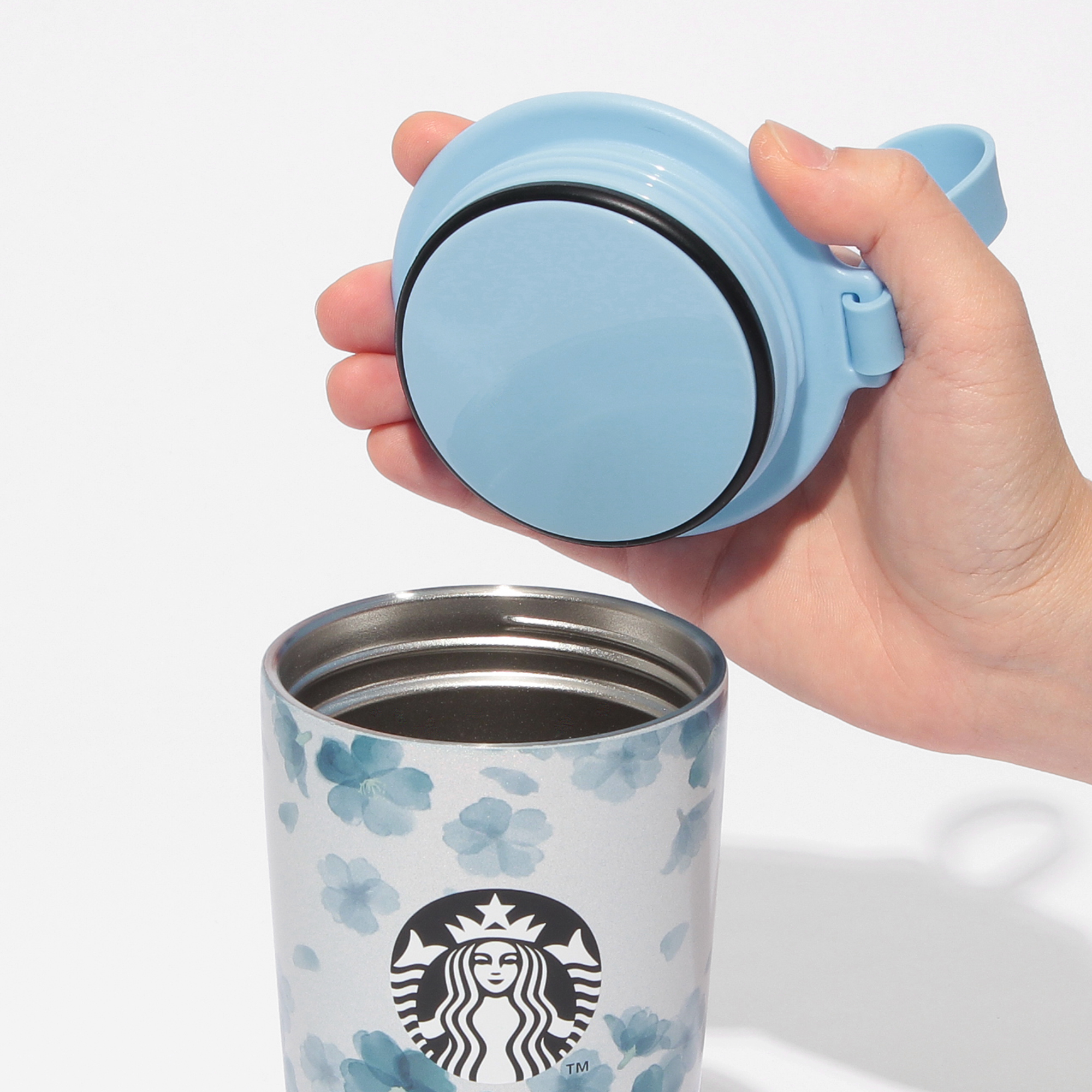 SAKURA2026ストラップカップシェイプステンレスボトルエアリーブルー