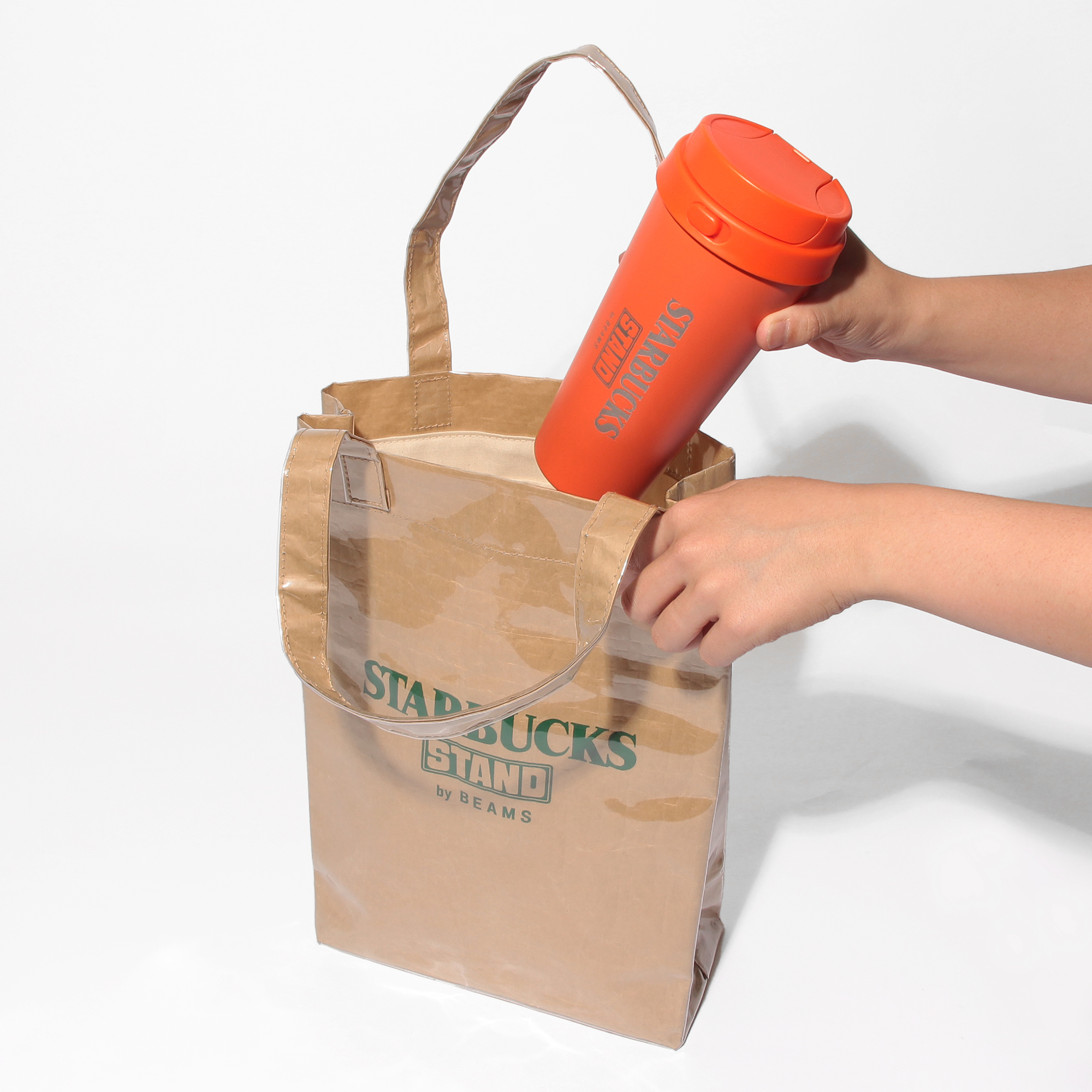 STARBUCKS STANDbyBEAMS LOGO PVC ショッパートート BEAMS（ビームス）【ショップ限定商品】STARBUCKS STAND by