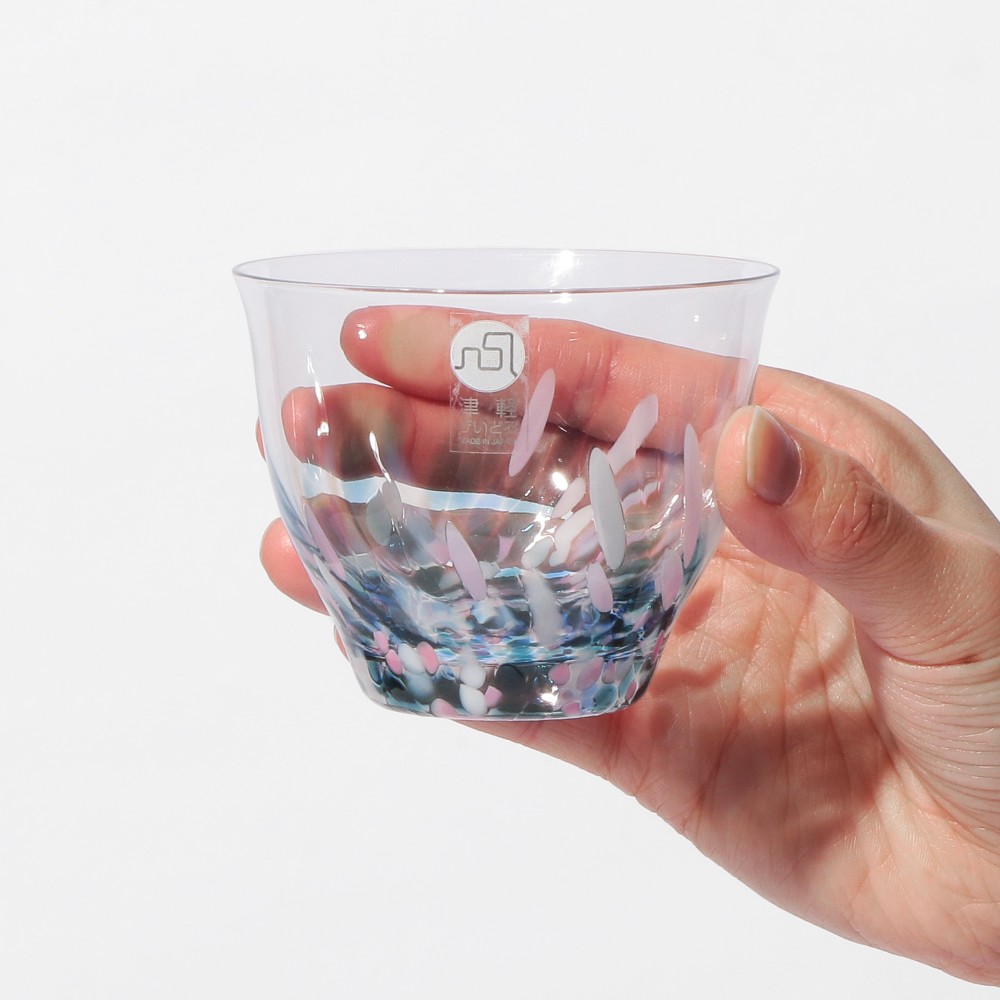 JIMOTO Made+ 津軽びいどろ ミニグラス 夜桜 135ml|マグカップ|mug