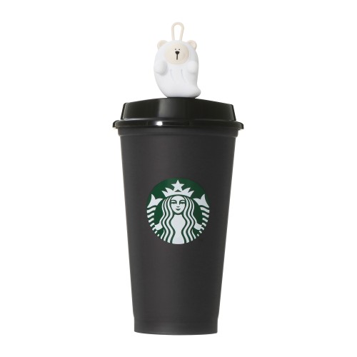 ハロウィン2025カラーチェンジングリユーザブルカップ473ml+ドリンクホールキャップベアリスタゴースト