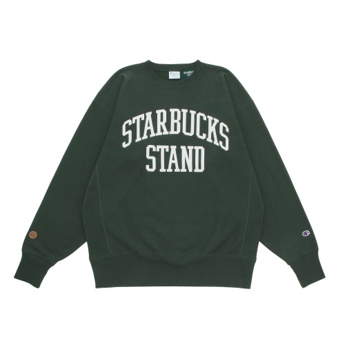 STARBUCKS STAND by BEAMS Champion リバースウィーブ®スウェット グリーン
