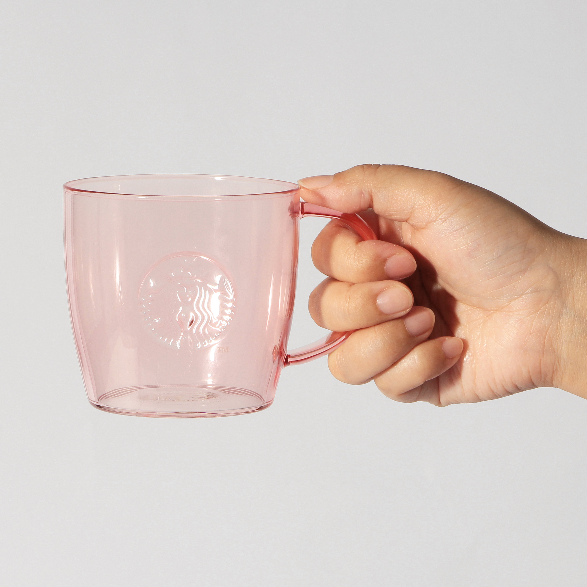 ギフトボックス入り耐熱グラスロゴマグピンクベージュ355ml|マグカップ