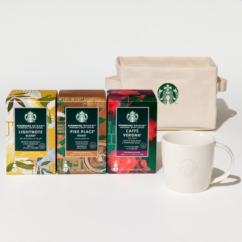 スターバックス オリガミ® ライトノート ブレンド® & パイクプレイス® ロースト & カフェ ベロナ® &ロゴマグホワイト355ml