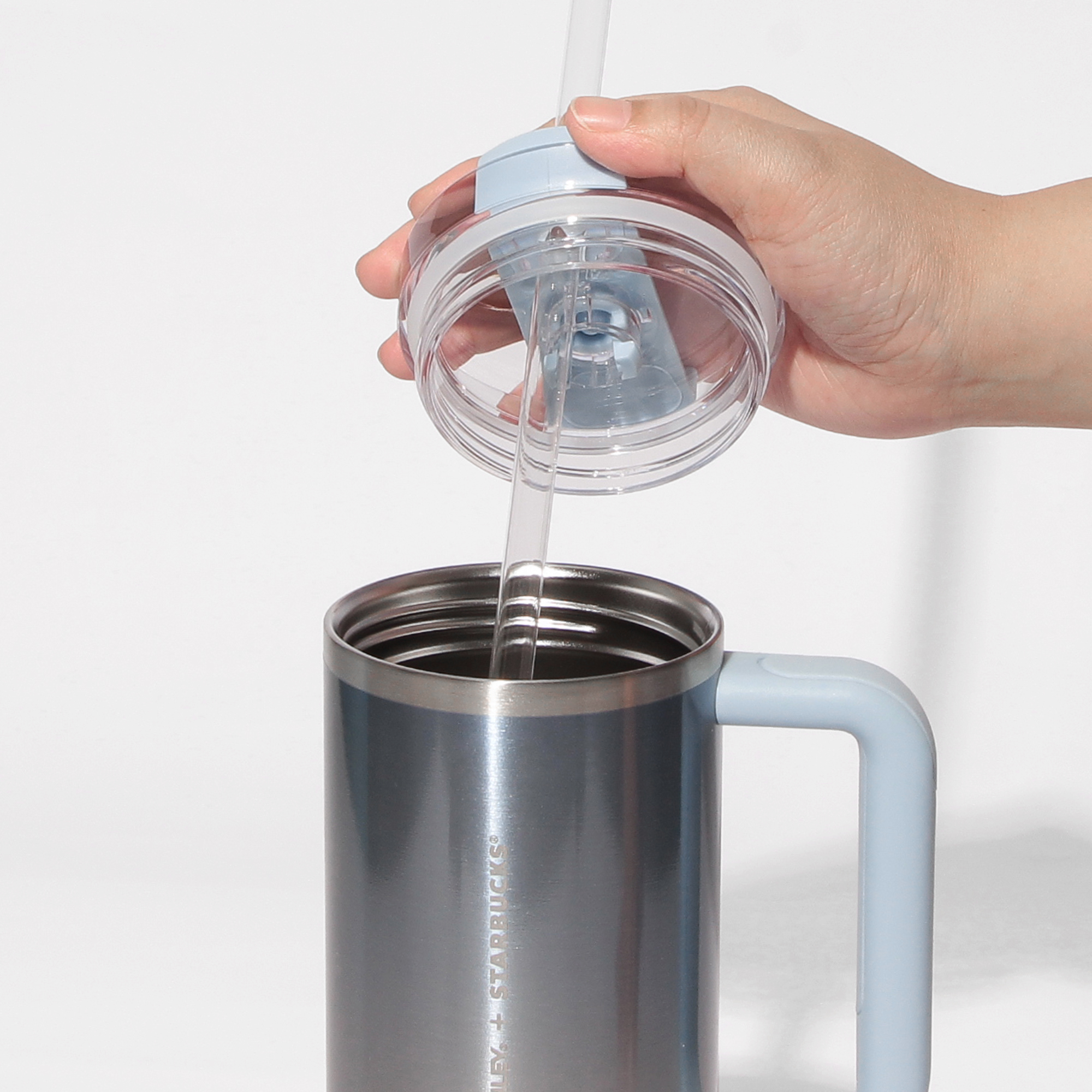 スタバ STANLEY 3WAYステンレスタンブラー＆ステンレスボトル 2点 3WAYステンレスタンブラーSTANLEYアイスブルーグラデーション887ml