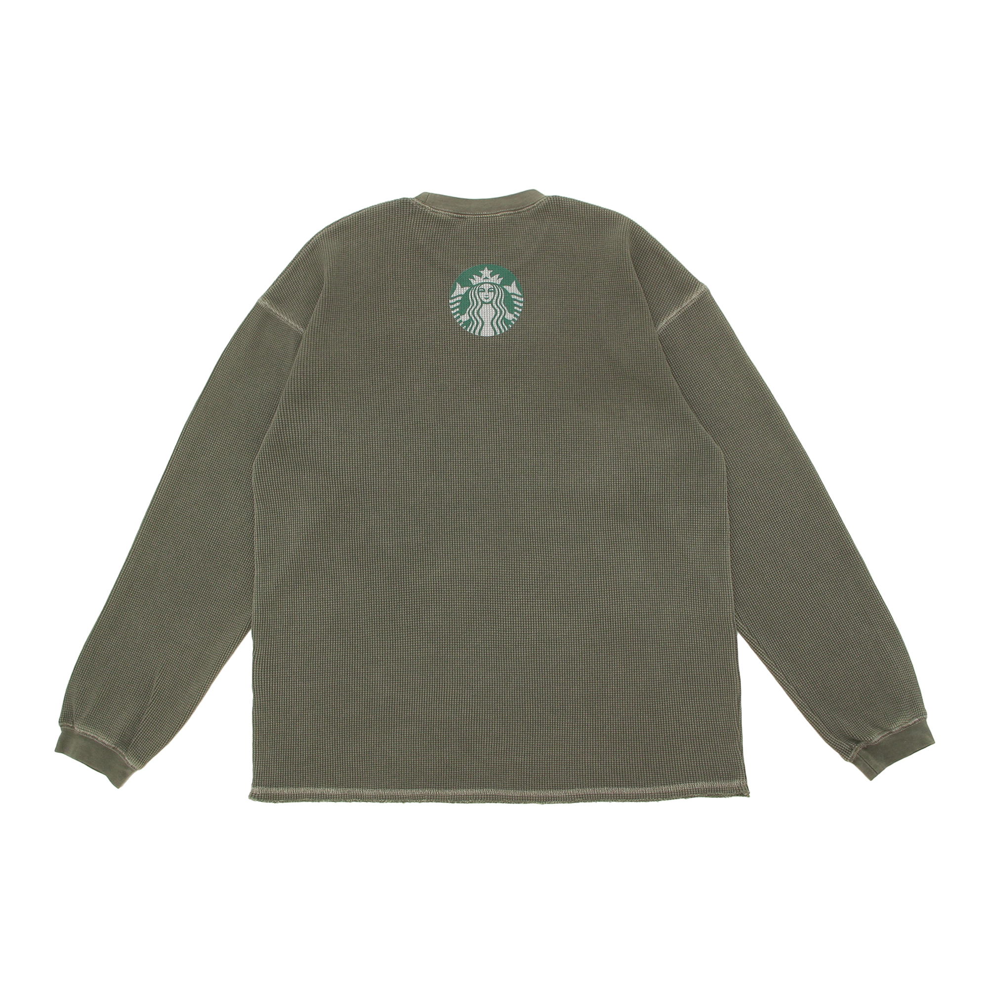thisisneverthat starbucks L/S ワッフルTシャツ カーキ|グッズ|goods