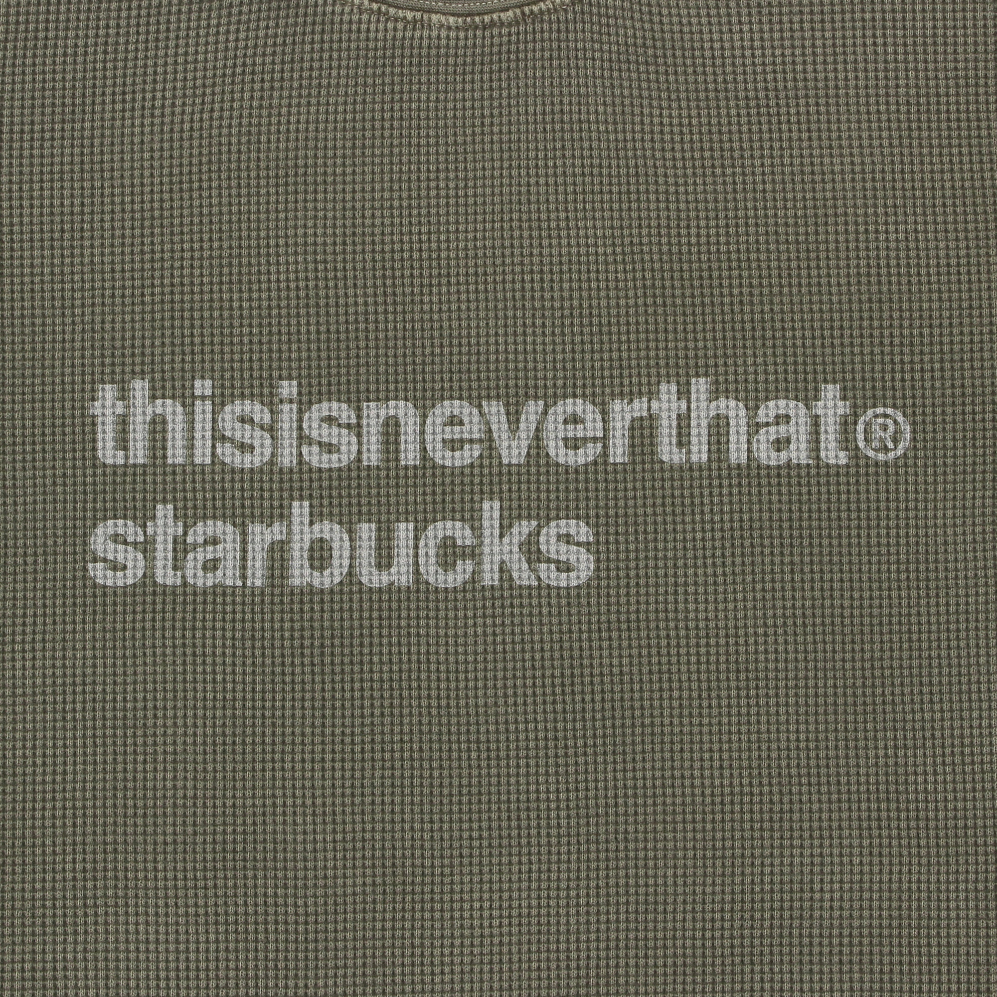 thisisneverthat starbucks L/S ワッフルTシャツ カーキ|グッズ|goods