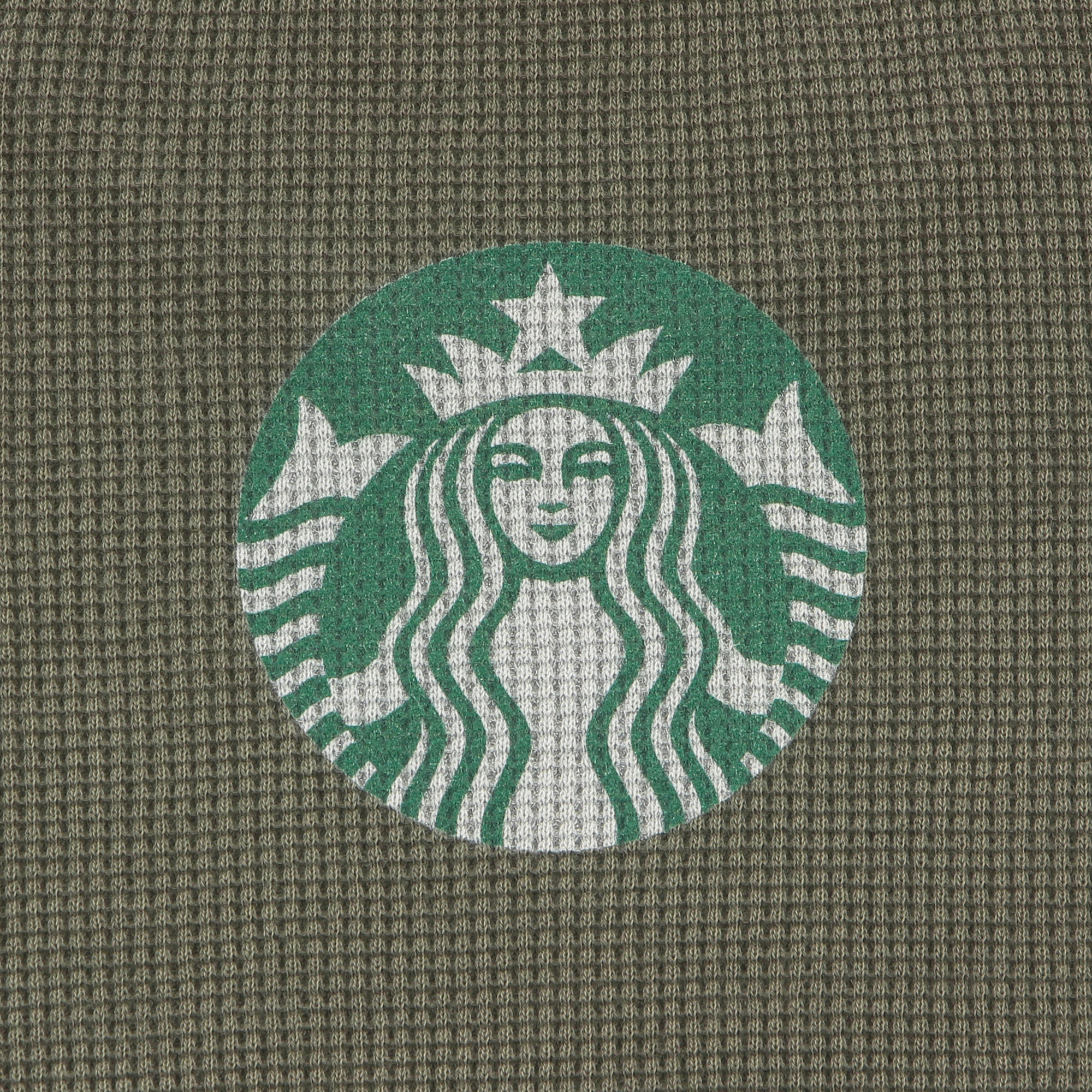 thisisneverthat starbucks L/S ワッフルTシャツ カーキ|グッズ|goods