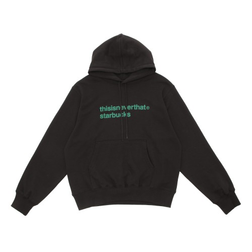 [4月28日オンラインストア発売]thisisneverthat starbucks フーディー オフブラック
