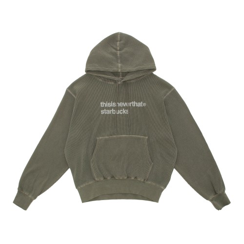 thisisneverthat starbucks ワッフルフーディー カーキ