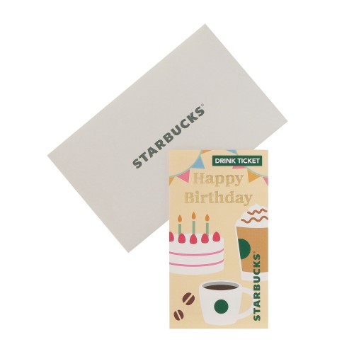 [4月7日20時オンラインストア先行発売]ビバレッジギフトミニカードHappy Birthday（ドリンクチケット付）
