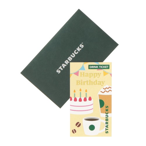 ビバレッジギフトミニカードHappy Birthday（ドリンクチケット付）