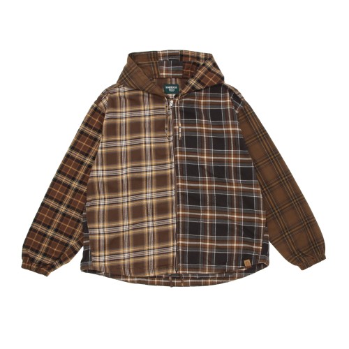 クレイジーパターンフードネルブルゾン ベージュ 