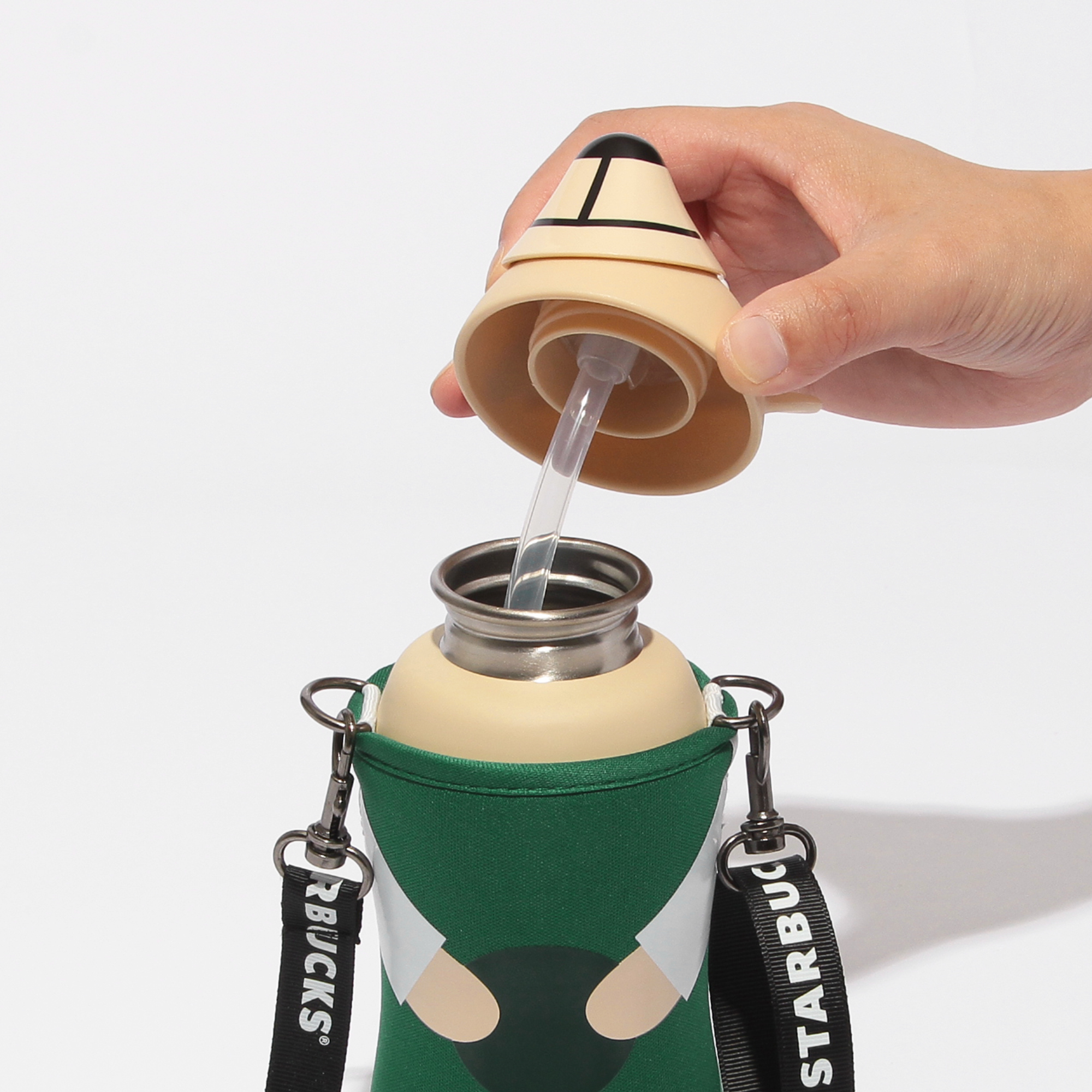 ストラップ付ステンレスストロータンブラーベア380ml|タンブラー