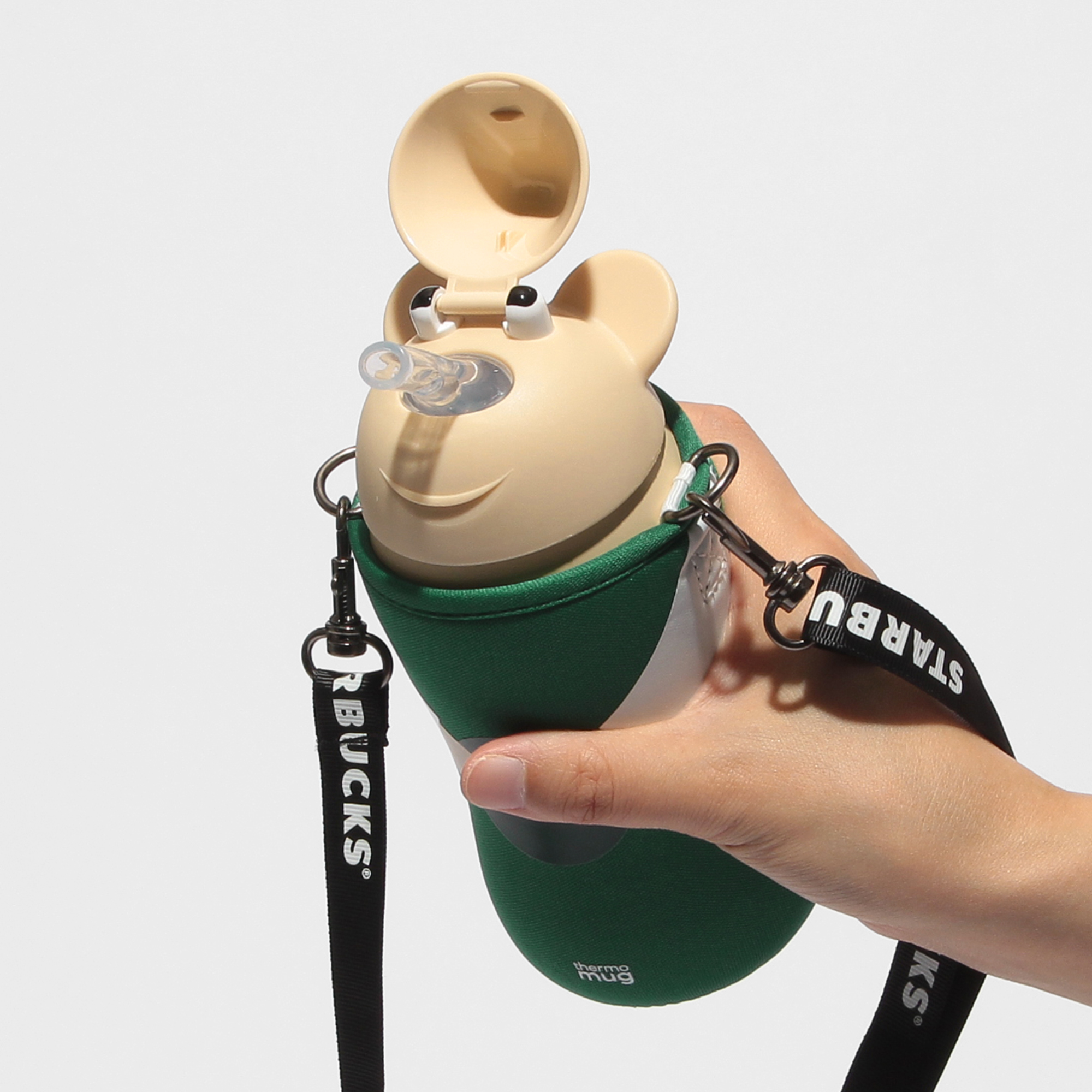 ストラップ付ステンレスストロータンブラーベア380ml|タンブラー