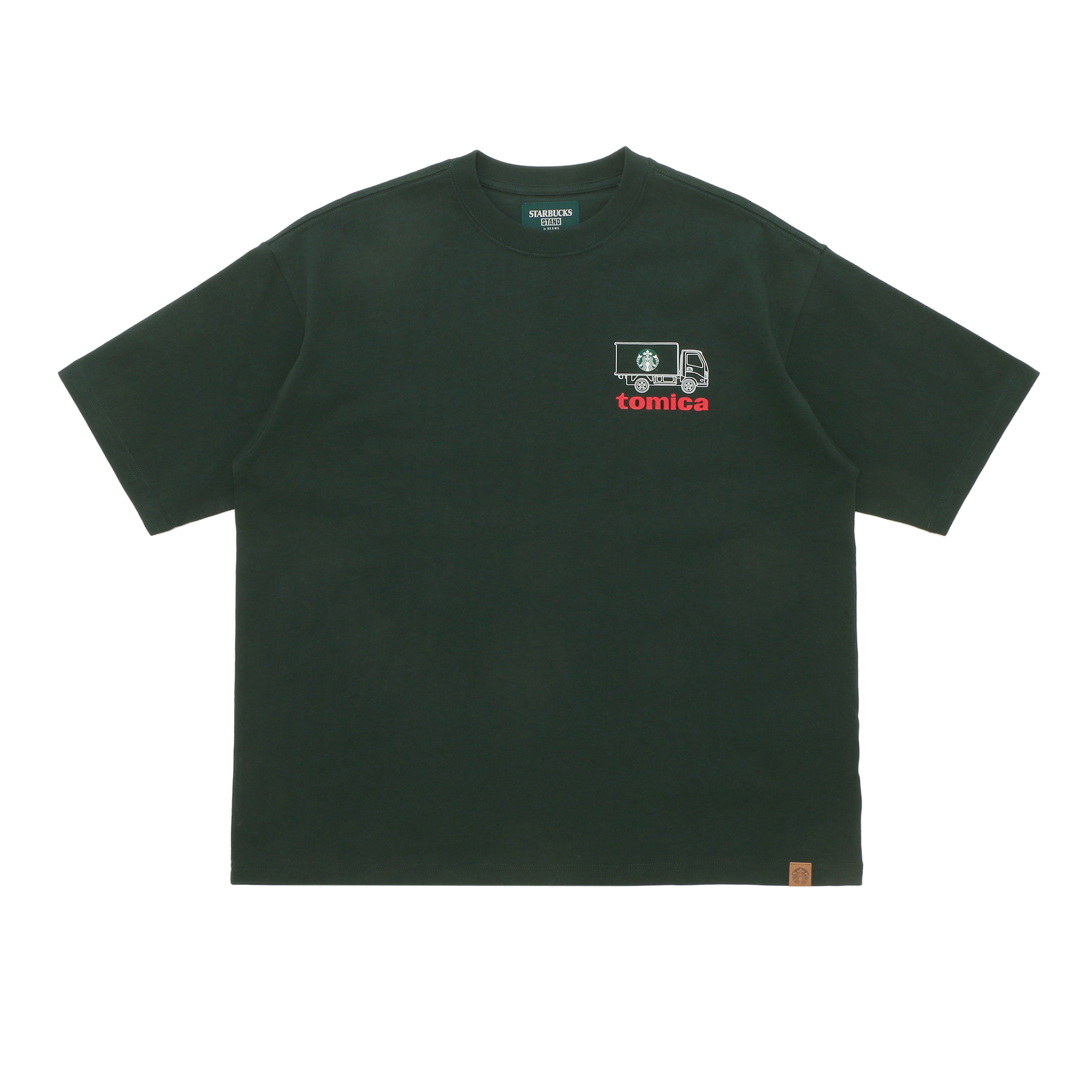 STARBUCKS STAND by BEAMS トミカ トラックプリントTシャツ A GREEN