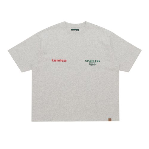 [3月27日10時発売]STARBUCKS STAND by BEAMS トミカ トラックプリントTシャツ B ASH GREY