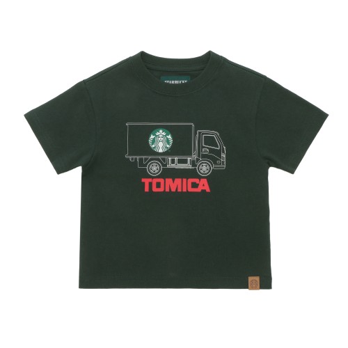 [3月27日10時発売]STARBUCKS STAND by BEAMS トミカ トラックプリント キッズ Tシャツ A GREEN