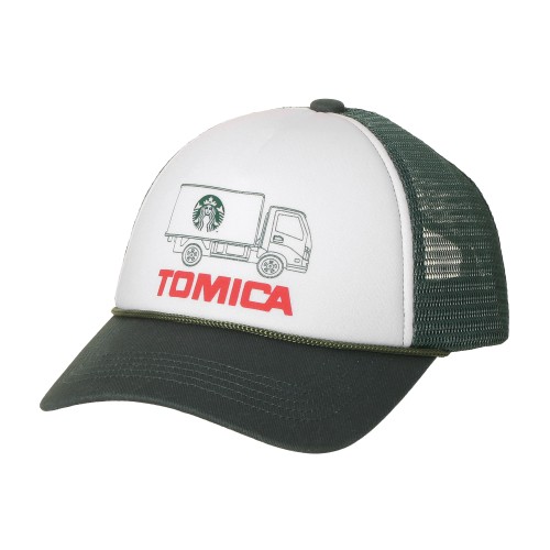 [3月27日10時発売]STARBUCKS STAND by BEAMS トミカ トラックプリント キッズ キャップ GREEN