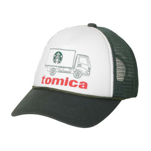 [3月27日10時発売]STARBUCKS STAND by BEAMS トミカ トラックプリントキャップ GREEN