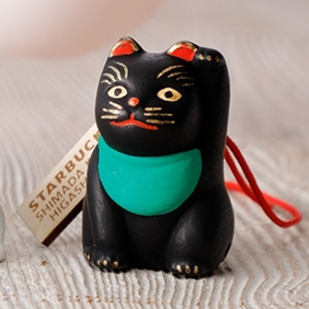 縁起物チャーム 招き猫土鈴クロ（京都二寧坂ヤサカ茶屋店限定）