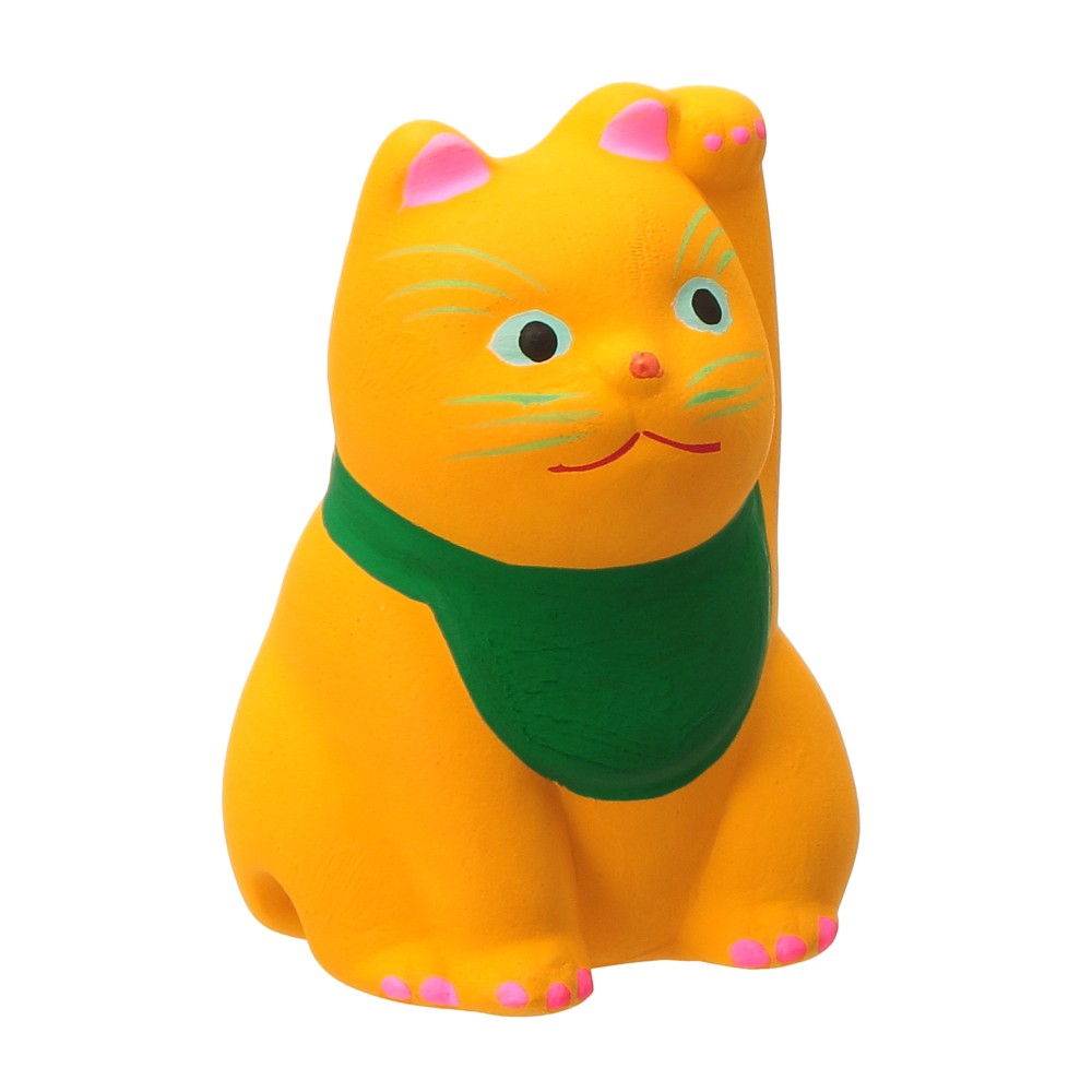 縁起物チャーム 招き猫土鈴キク（京都円山公園 菊の渓店限定）