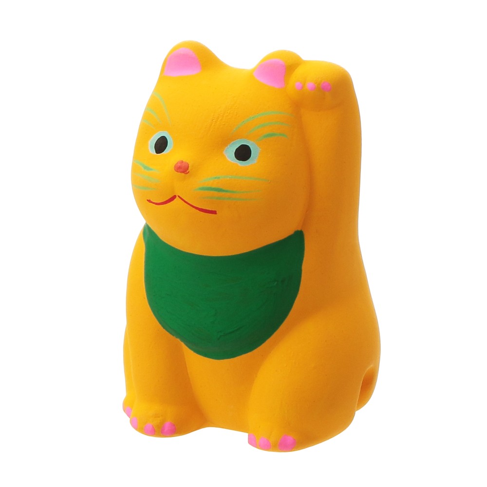 縁起物チャーム 招き猫土鈴キク（京都円山公園 菊の渓店限定）