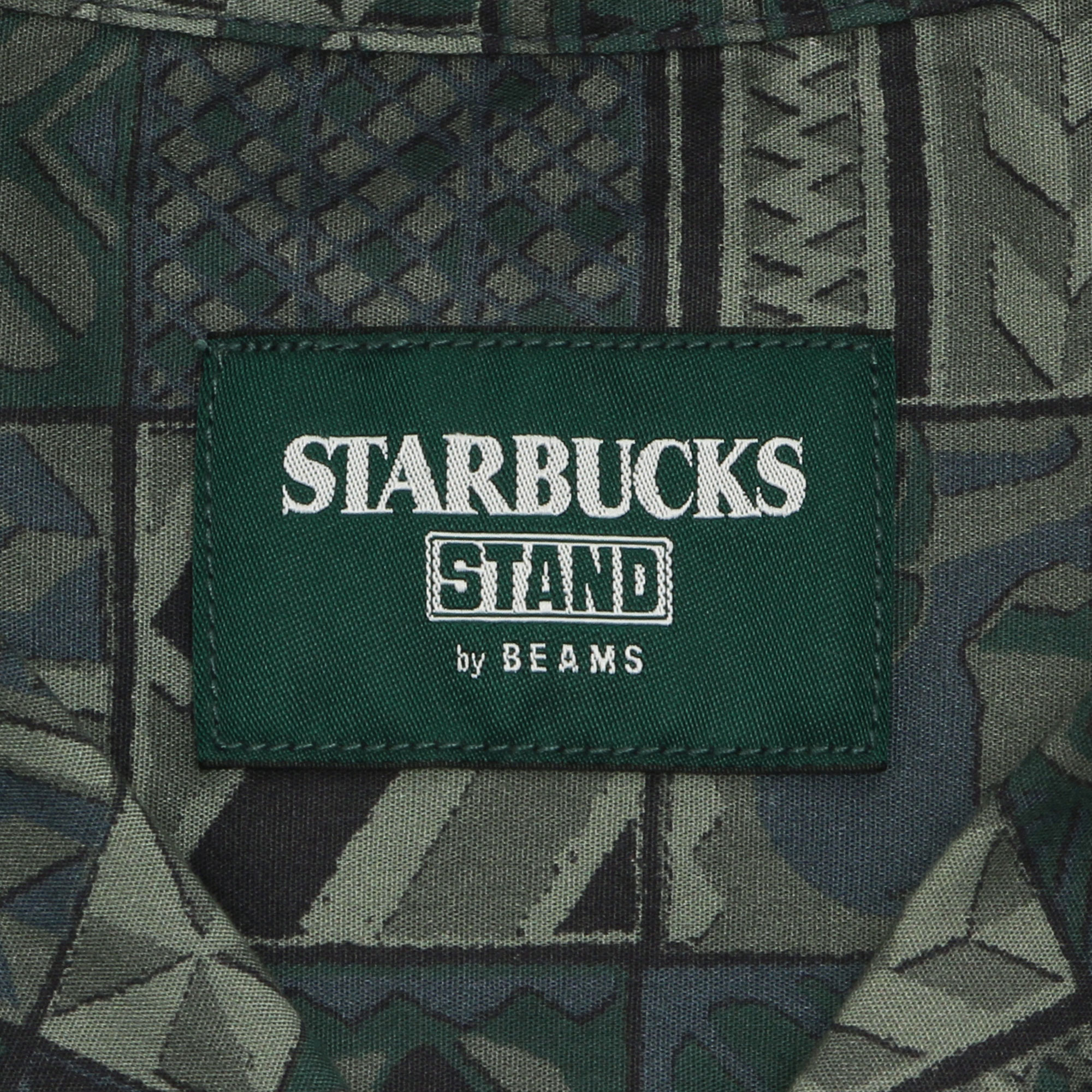 STARBUCKS STAND by BEAMS 総柄プリントショートスリーブシャツ 